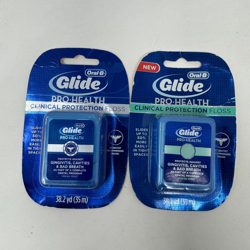 2 Pack Oral-B Glide Pro-Health Clinical Protection Floss Fresh Mint 38.2yd 35m